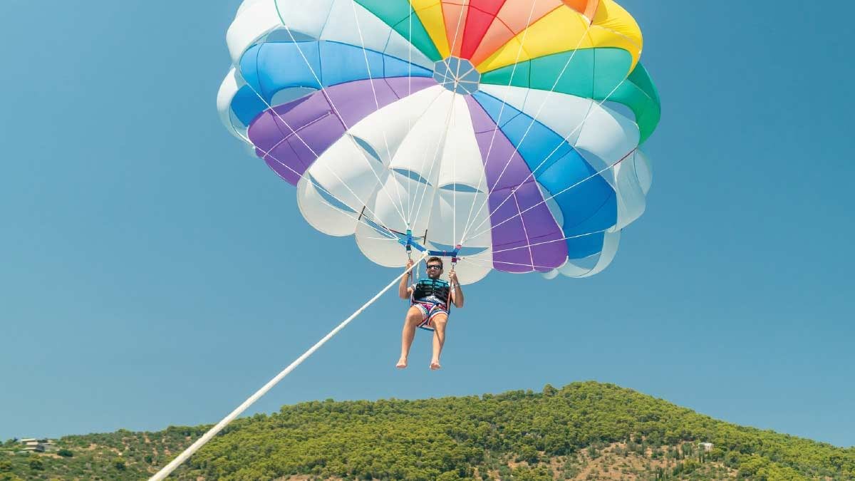 Man parasailing in Croatia