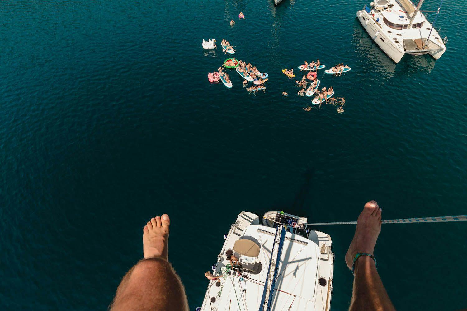 Photo from atop a sail boat mast in Epidavros Greece. Photo by Ryan Brown of Lost Boy Memoirs
