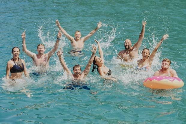 Group swimming in Croatia