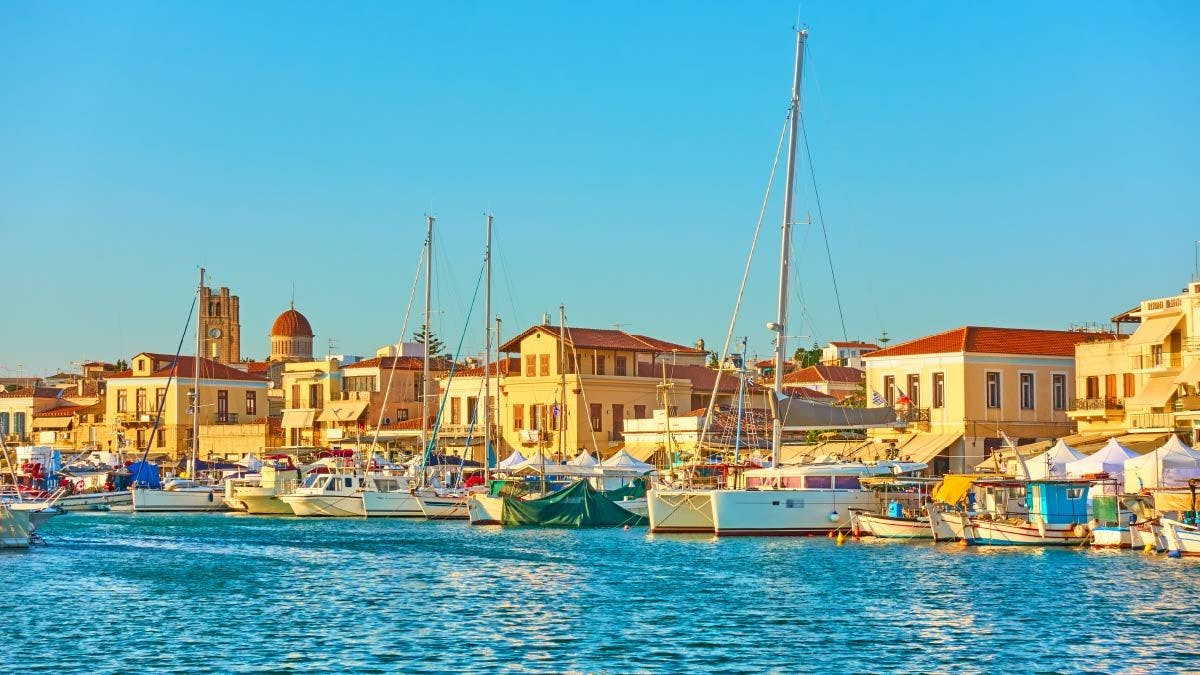 Aegina town in Greece