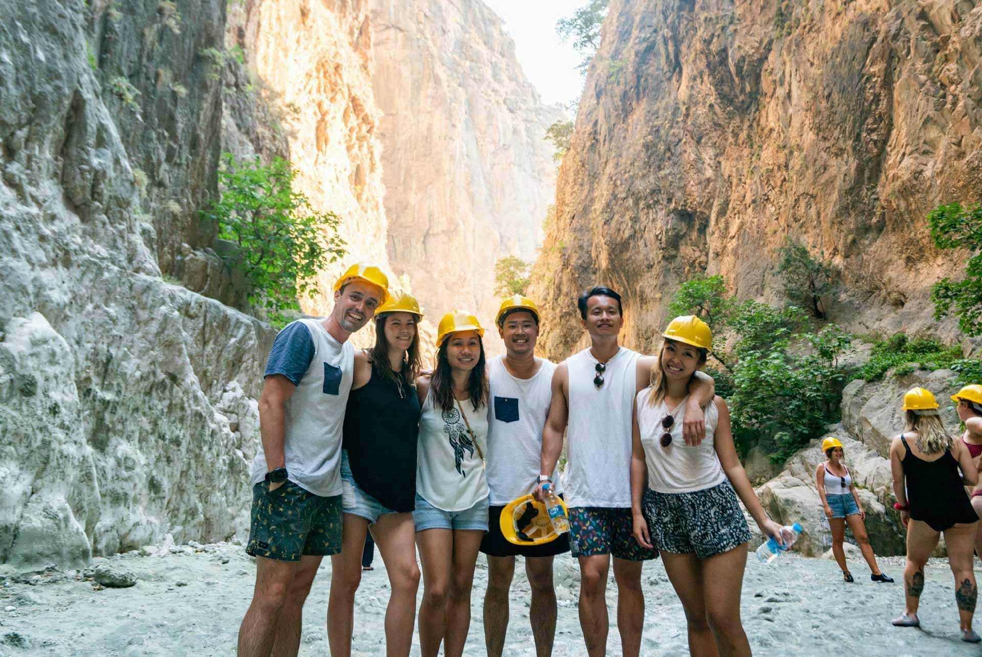 Group of friends in Saklikent Gorge in Turkey
