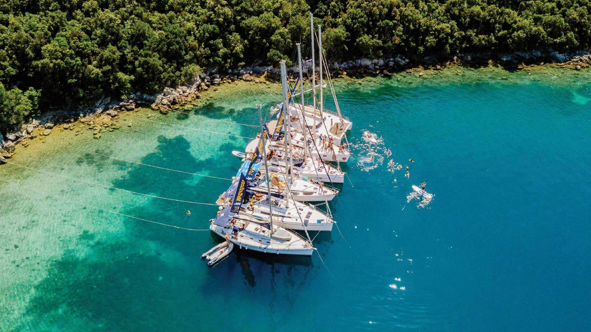 MedSailors yachts anchored in a bay in Croatia
