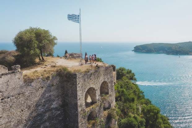 Group at Parga Castle in Corfu