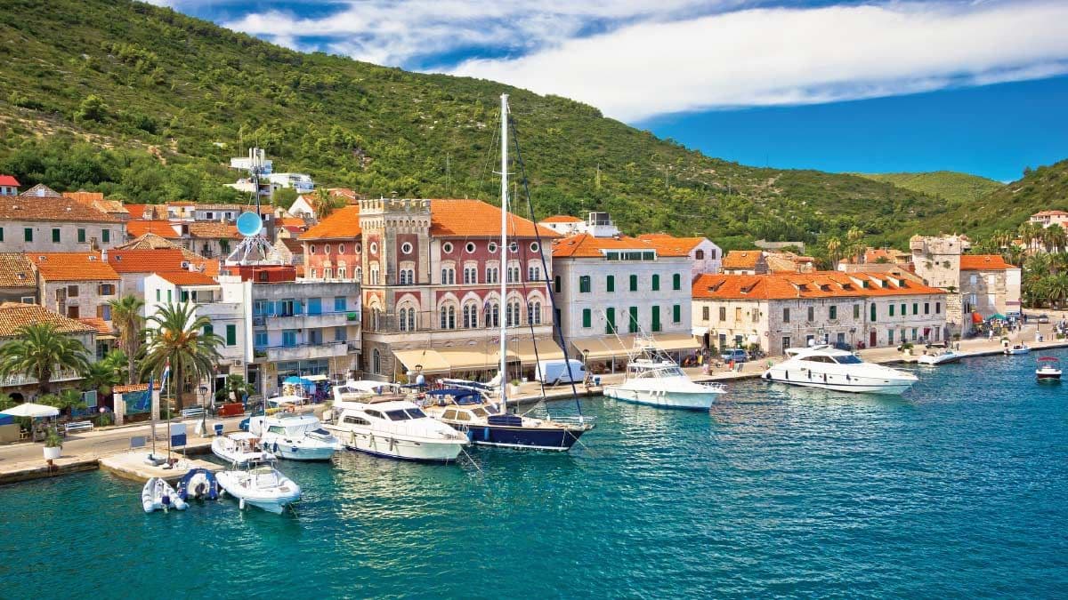 Vis town quay in Croatia