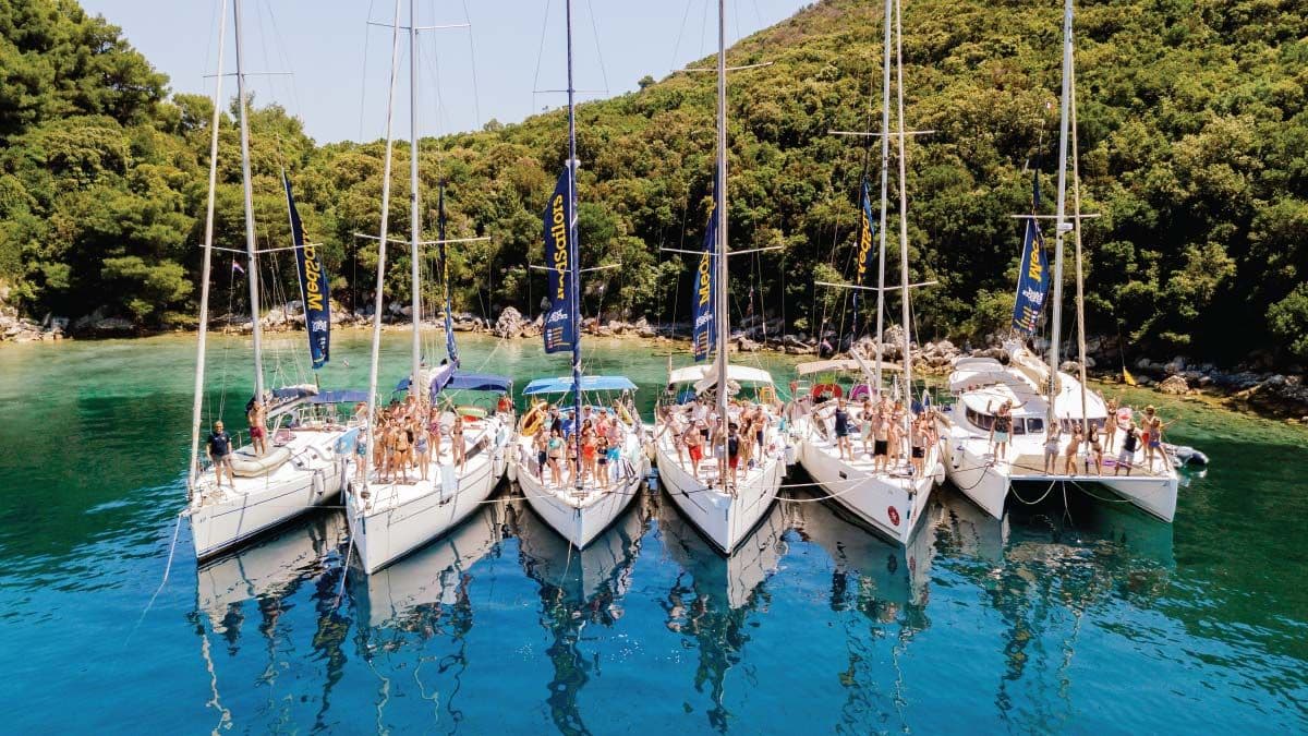 MedSailors yachts anchored in a beautiful bay