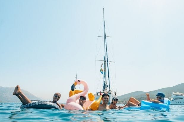 MedSailors guests swimming in Croatia