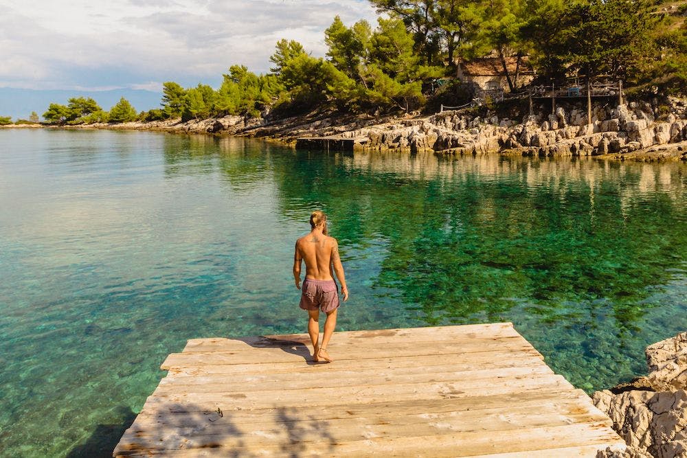 PHOTO OF A SECLUDED BAY IN JESLA, CROATIA. PHOTO BY RYAN BROWN OF LOST BOY MEMOIRS.