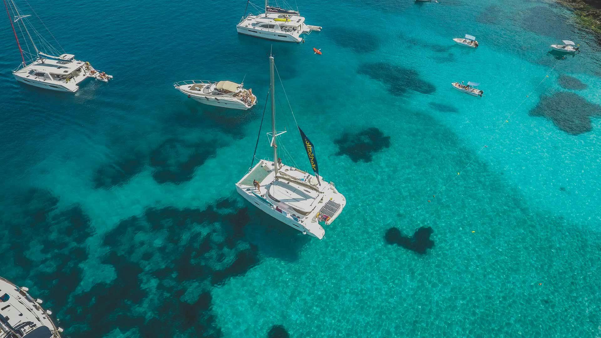 MedSailors yachts anchored in a beautiful bay in Greece